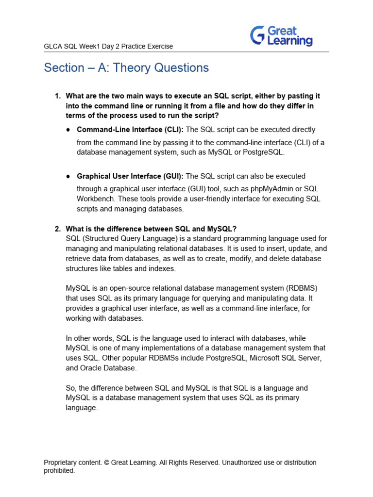 SQL Basics: Commands and Execution Methods | PDF | Sql | My Sql
