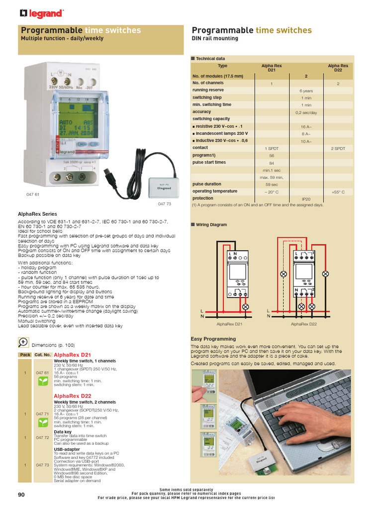 Legrand Time Switches PDF Switch Mains Electricity