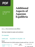 Additional Aspects of Aqueous Equilibria: Chapte R17