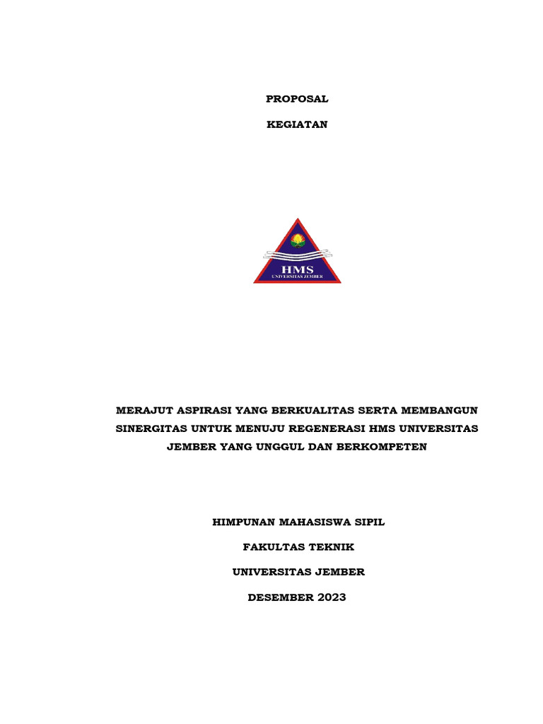 Proposal Musyawarah Besar HMS 2023 | PDF | Teknologi & Rekayasa