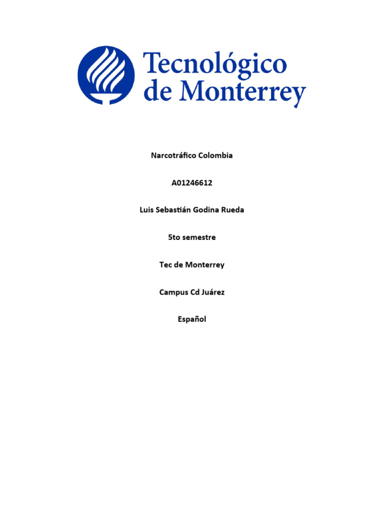 Impacto del Narcotráfico en Colombia | PDF | Comercio ilegal de drogas ...