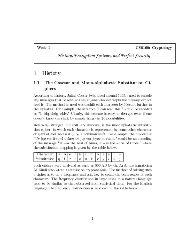 Crypto Week1 | PDF | Cryptography | Encryption