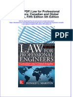 Full Download Ebook PDF Law For Professional Engineers Canadian and Global Insights Fifth Edition 5Th Edition 2 Ebook PDF Docx Kindle Full Chapter