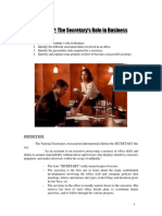 Chapter 2 - The Secretary's Role in Business