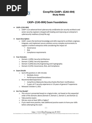 CompTIA CASP (CAS-004) Study Notes | PDF | Risk | Risk