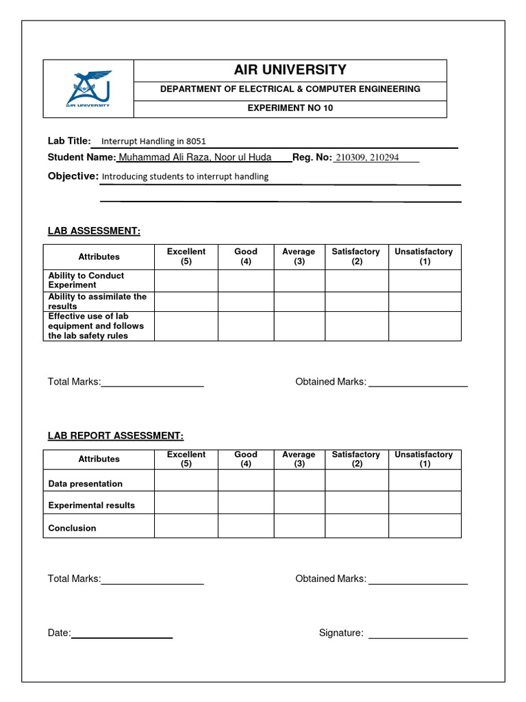 Lab 10 210309 | PDF | Microcontroller | Computer Science