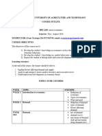 Micro Economics Course Outline