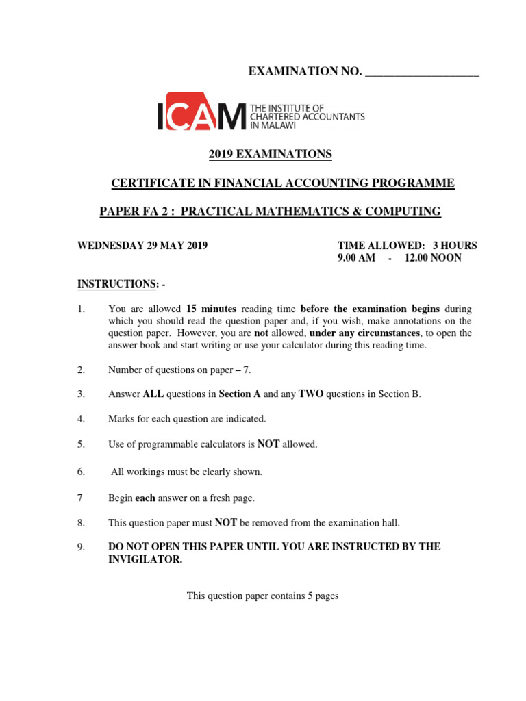 Fa2 Practical Mathematics Computing Qj19 | PDF | Quadratic Equation ...