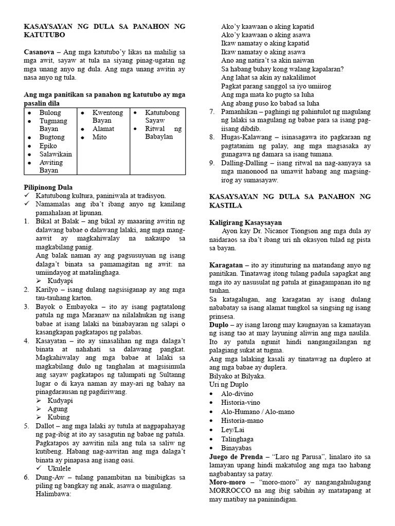 Kasaysayan NG Dula | PDF