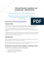 Exam SC 900 Microsoft Security Compliance and Identity Fundamentals Skills Measured