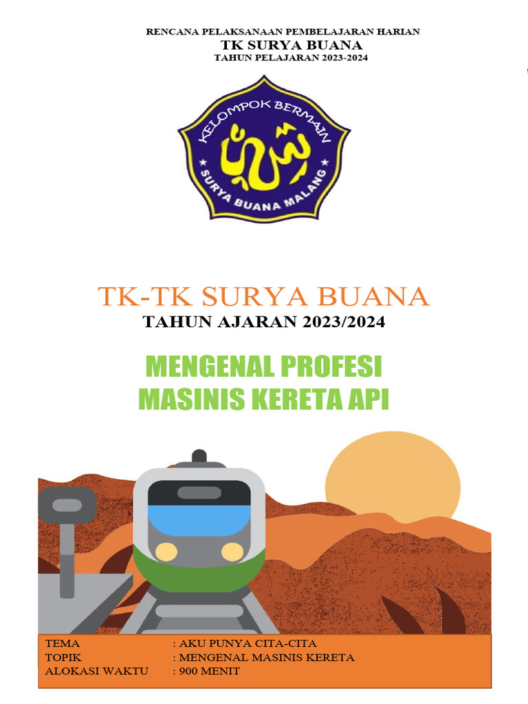 Mengenal Profesi Masinis untuk TK | PDF