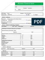 Access Control Form - Approval PG