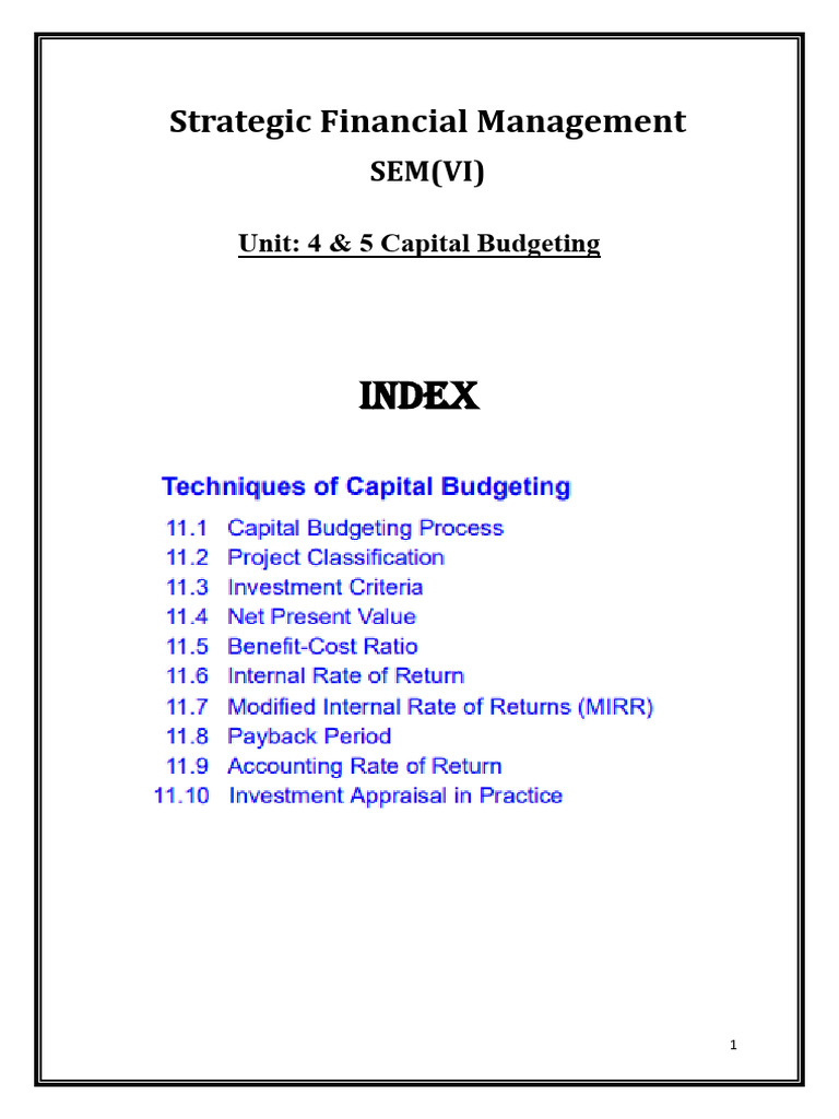 Capital Budgeting Pdf