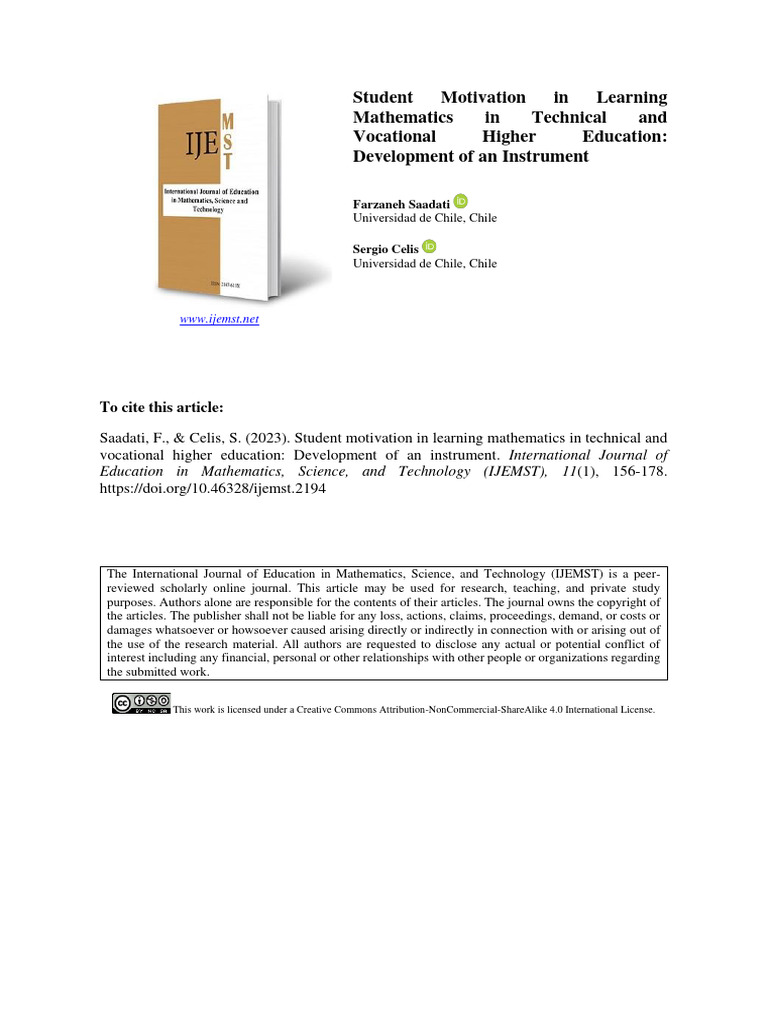 Research in mathematics pdf self efficacy motivational