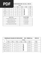 BBA-1 Time Table 2022-23