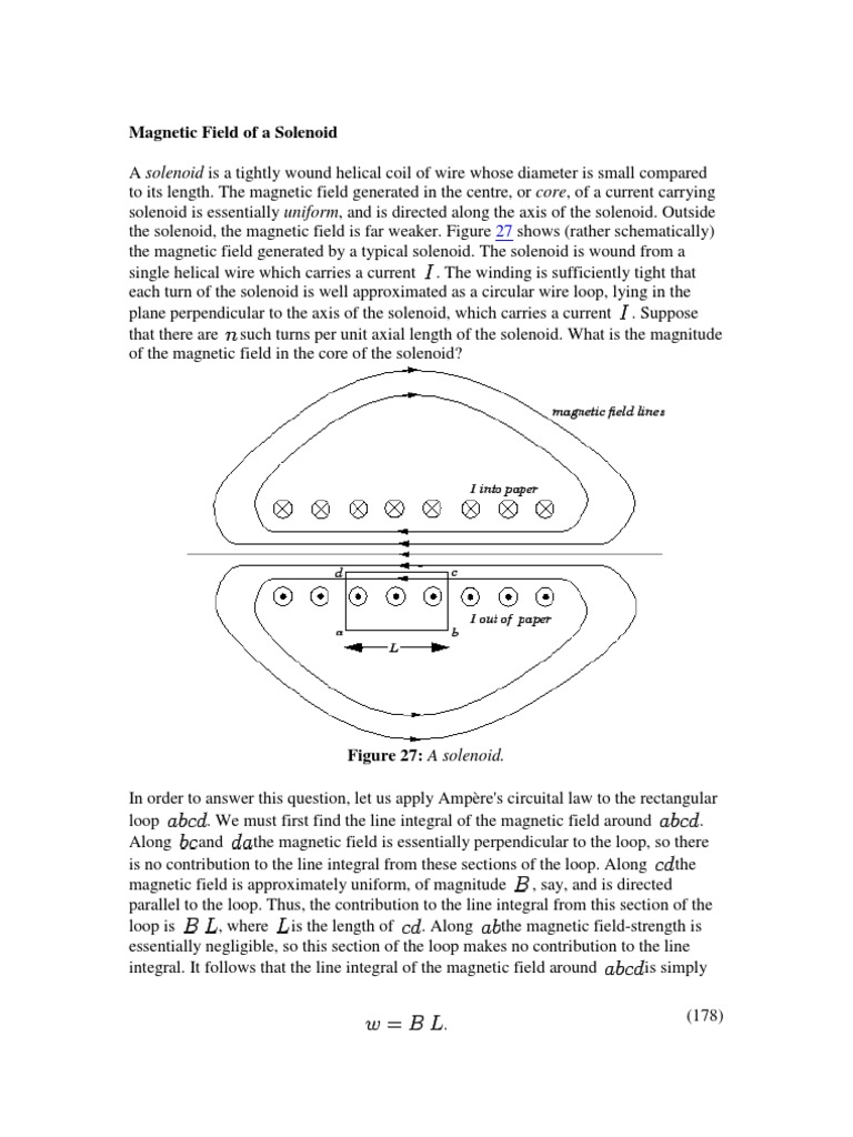 Magnetic Field of A Solenoid | PDF | Inductor | Magnetic Field