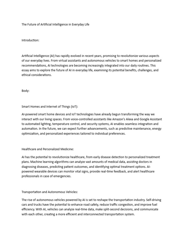 Future of AI in Daily Life | PDF | Internet Of Things | Artificial ...