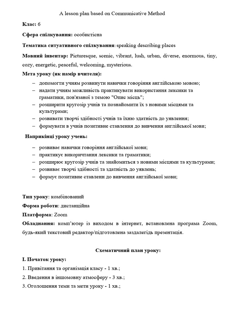 2 Lesson Plan Based On Communicative Method | PDF
