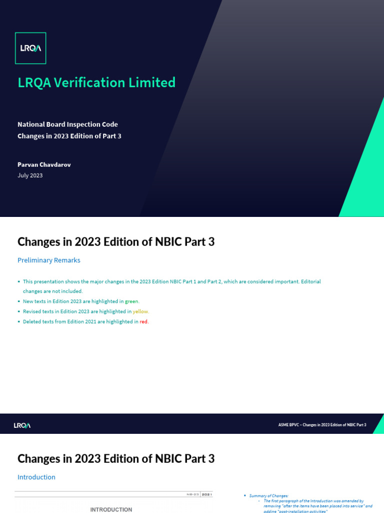 2023 Updates to NBIC Part 3 Summary | PDF | Welding | Construction