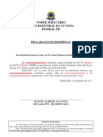 Modelo Declaração de Residência