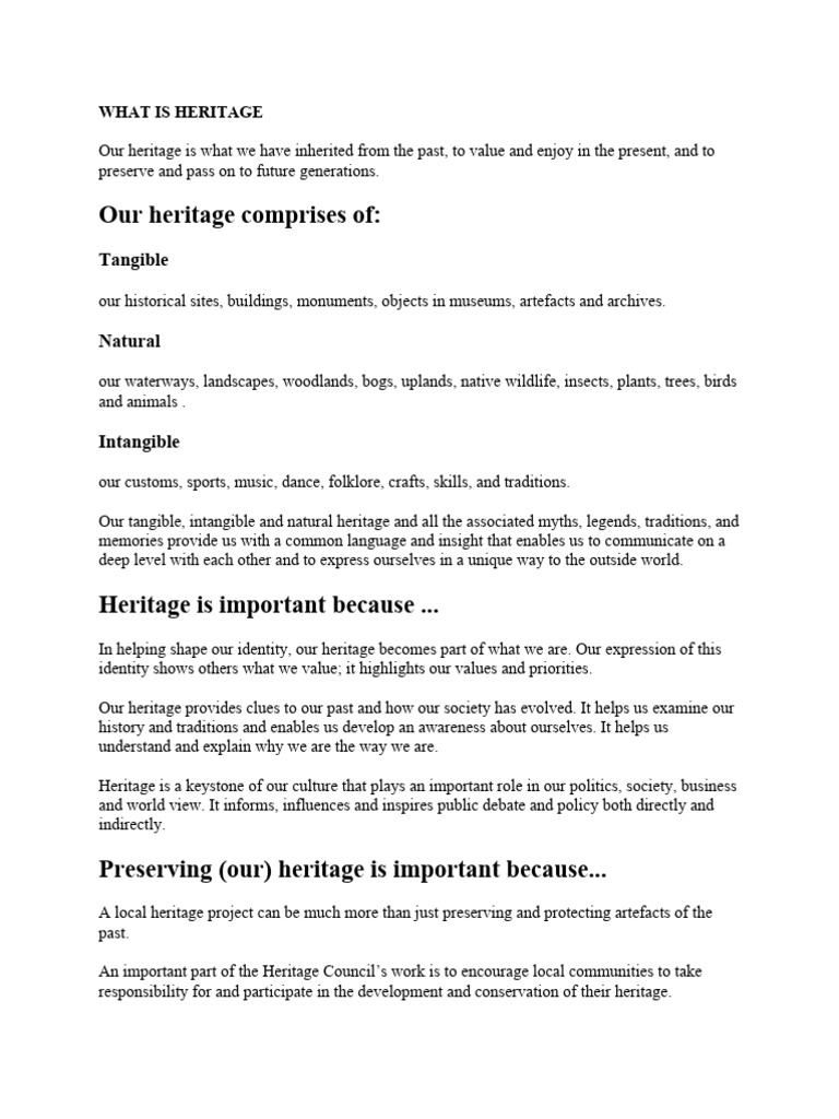 HERITAGE DEFINITION MEANING visual data 2