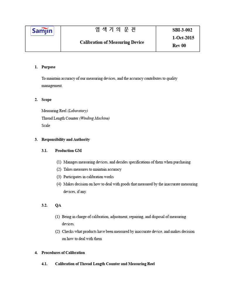 Calibration of Measuring Device | PDF | Calibration | Weighing Scale