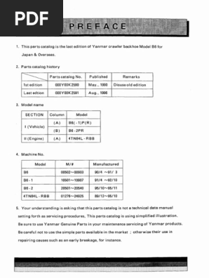 no 専用ページ Yanmar Excavator B6 Service Manual + Electrical Wiring