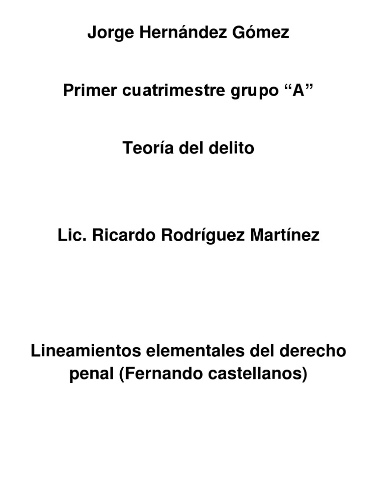 Ensayo Derecho Penal PDF Delito Derecho penal
