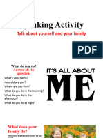 Speaking Activity About Yourself and Your Family Conversation Topics Dialogs Oneonone Activities Pi - 122050