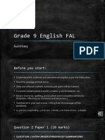 Grade 9 English FAL Summaries