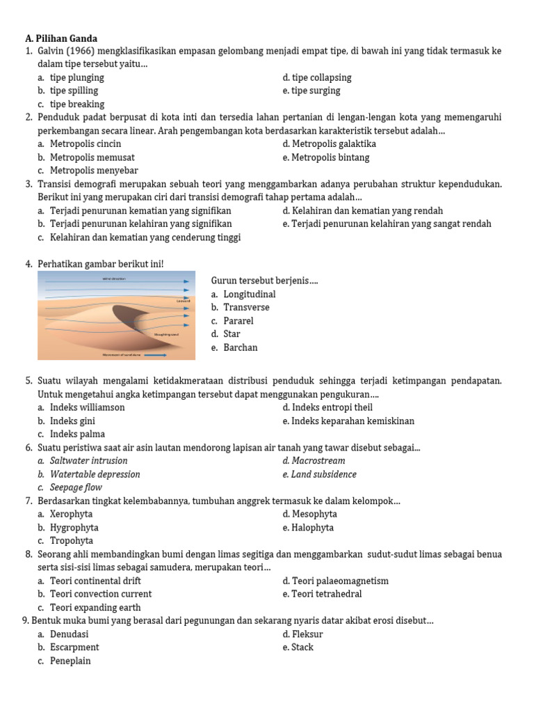 Soal seleksi osk geografi 2024 pdf