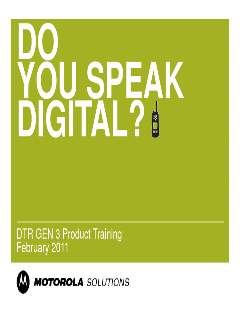 dtr650 Product Training | PDF | Radio | Computer Engineering