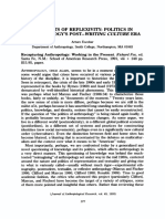 Escobar, Arturo (1993) The Limits of Reflexivity Politics in Anthropology's Post-Writing Culture Era