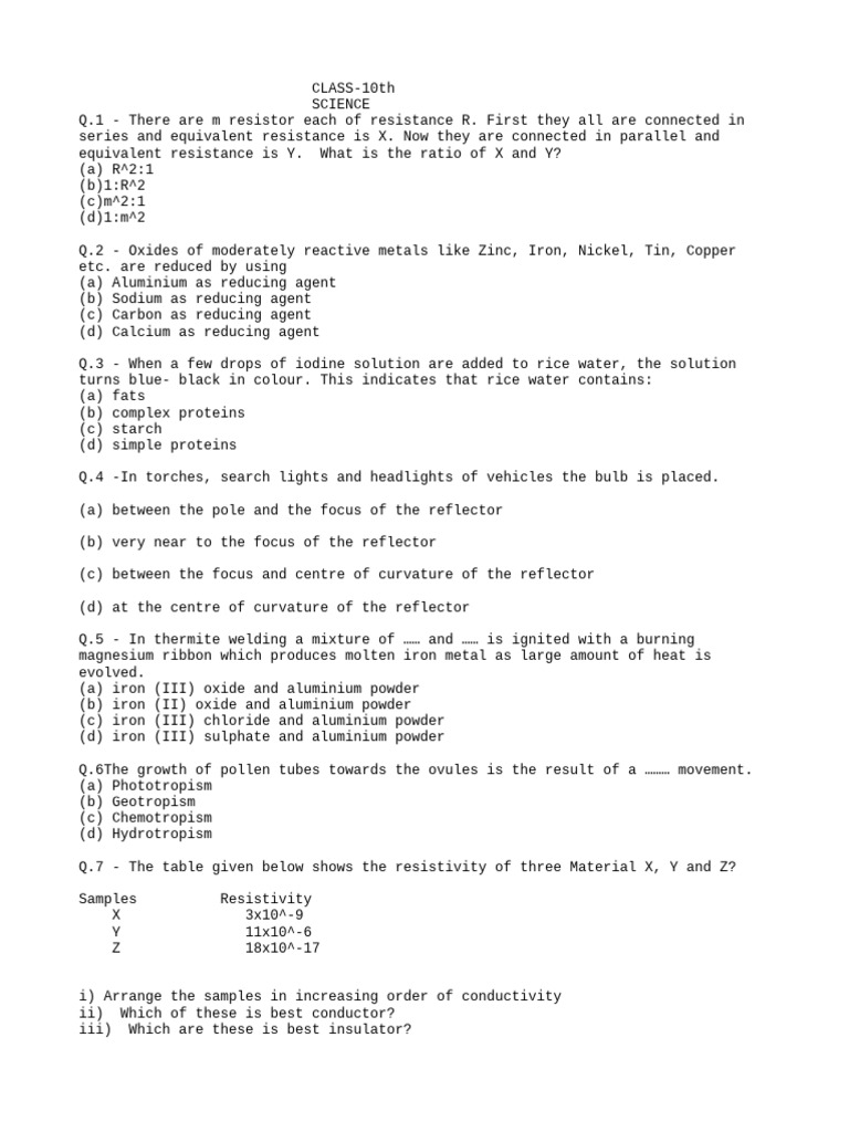 Class 10th Science | PDF