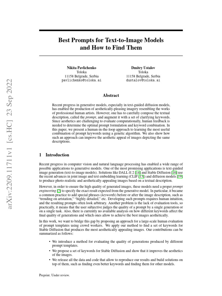 Best prompts for text to image models and how to f pdf genetic