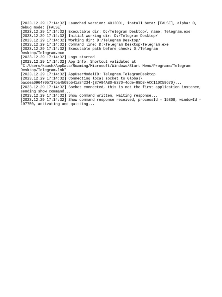 Telegram Desktop Log Start0 Details | PDF