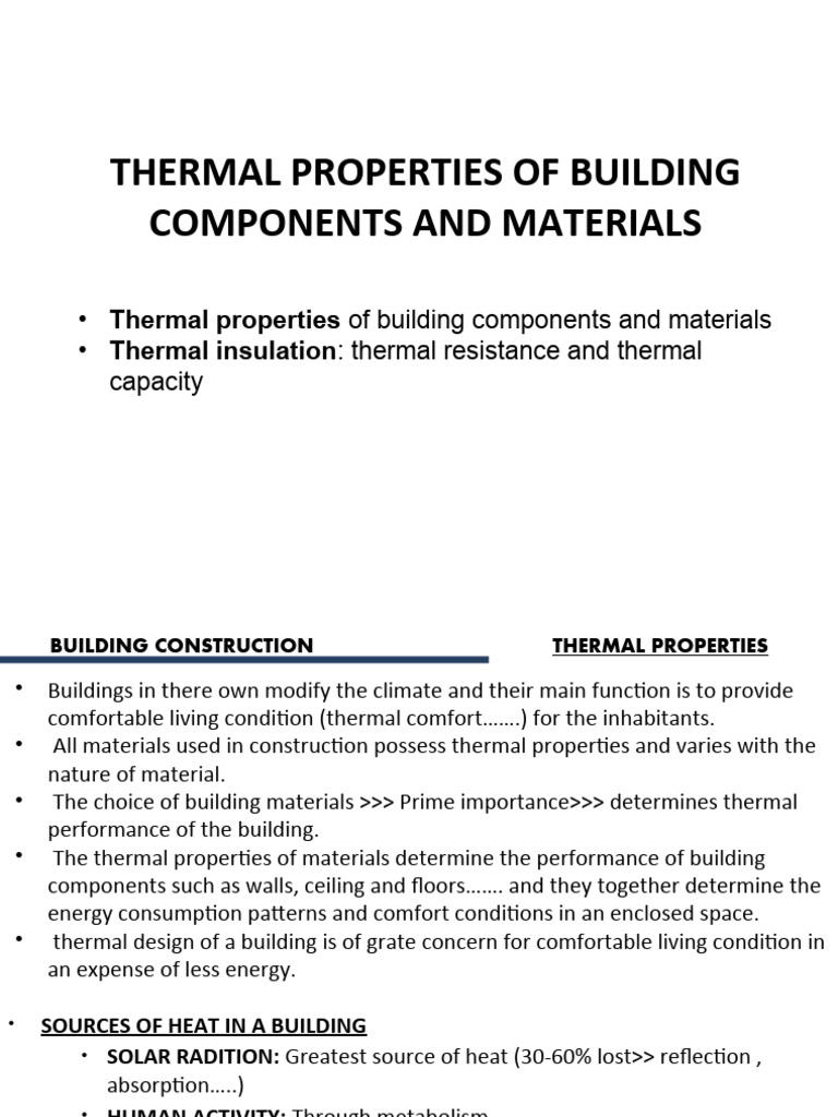 1.2 Thermal Properties | PDF | Heat Transfer | Thermal Insulation