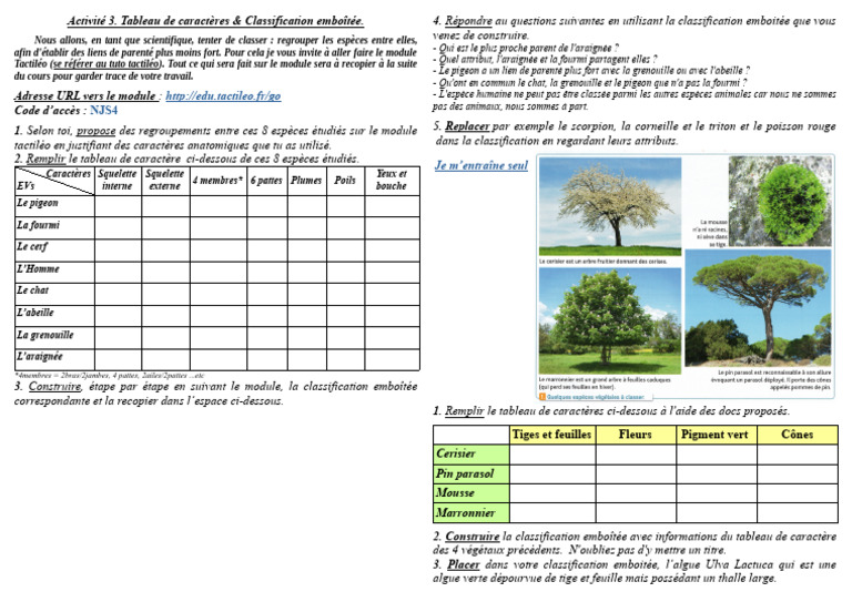 Classification emboîtée des espèces | PDF | Organismes | Eucaryotes