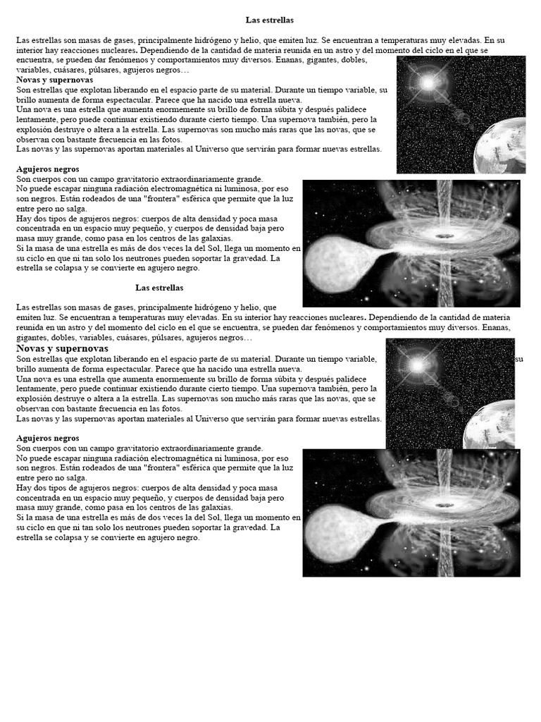Novas y Supernovas | PDF | Estrellas | Supernova
