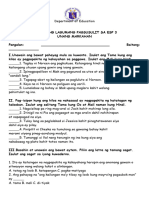 IKALAWANG LAGUMANG PAGSUSULIT SA ESP 3 AT MTB-MLE 3 - UNANG MARKAHAN