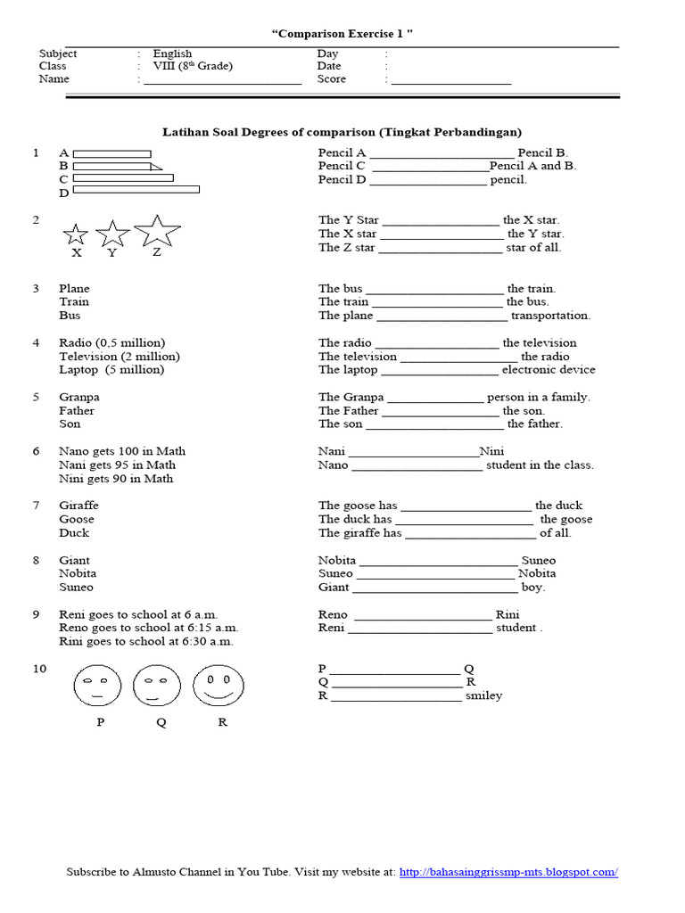 DEGREES OF COMPARISON MCQ CLASS 6 WITH ANSWERS visual data 5