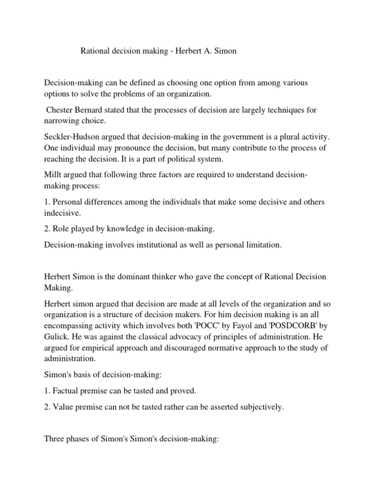 Rational Decision Making Meaning In Kannada