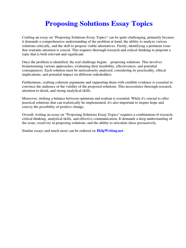 Proposing Solutions Essay Strategies | PDF | Mahatma Gandhi | Computer ...