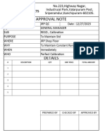 Approval Note Format