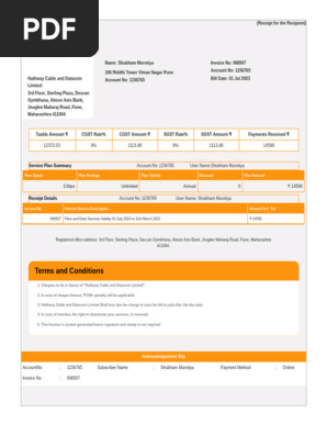 Internet Invoice Template 2