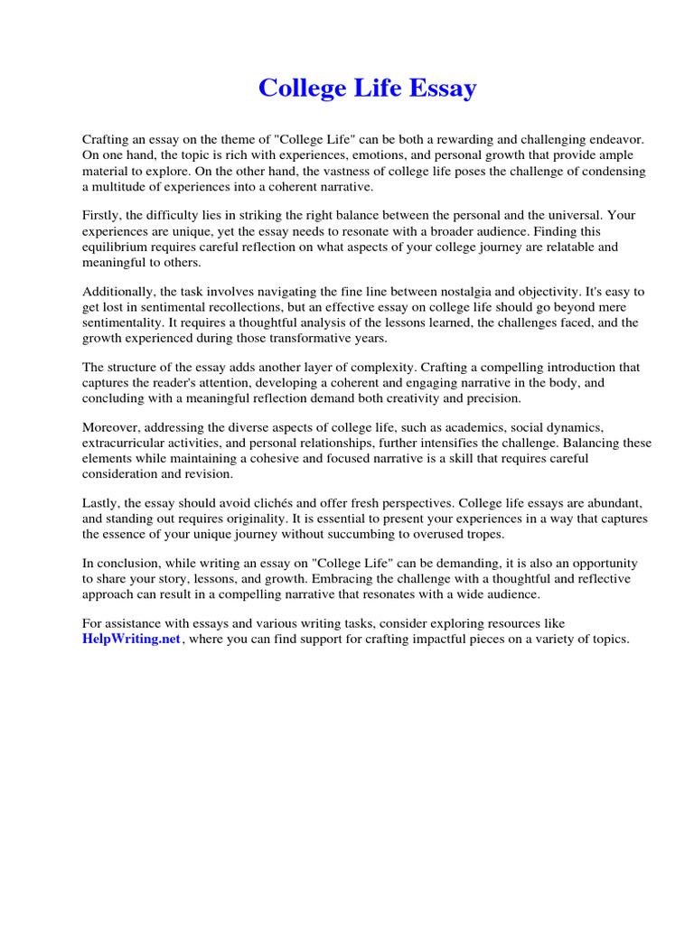 College life essay pdf chinese culture essays