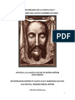 Novena A La Santa Faz de Nuestro Señor. Tomado Del Libro de 1887. Año 2024