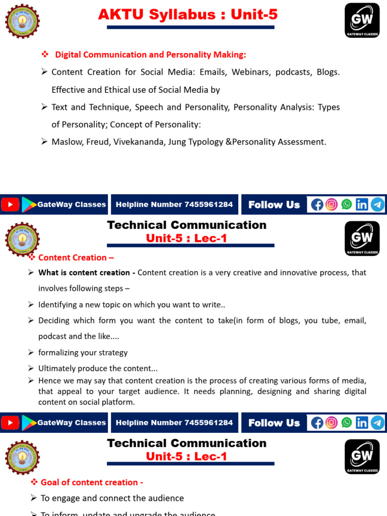 Technical Communication Unit 5 Overview | PDF | Id | Blog