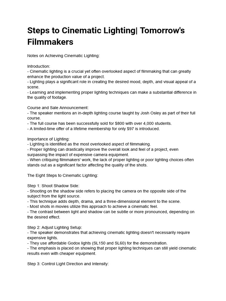 Steps To Cinematic Composition | Download Free PDF | Composition ...