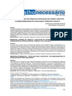 Migração, Jornada de Trabalho e Educação de Jovens e Adultos: As (Im) Possibilidades de Conciliação Trabalho e Escola